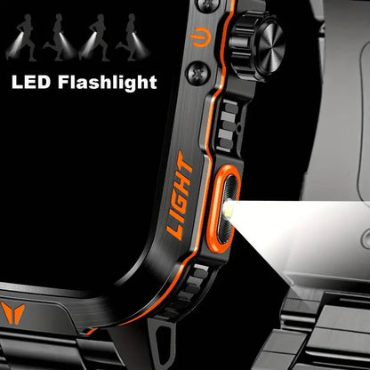 New 2026 Manly Style Smart Sports Watch with Flash Light Wireless Calling, Message Reminders,Sports Mode, Stopwatch, Timer, Stopwatch and Other Functions, Smartwatch for Men, Compatible with Android and Iphone